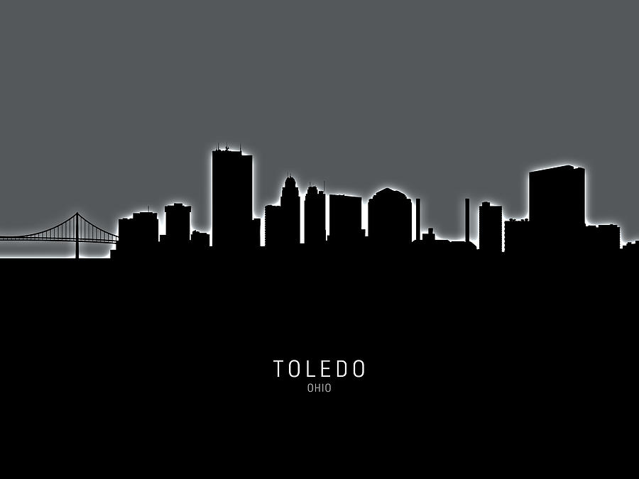 Toledo Ohio Skyline #14 Digital Art by Michael Tompsett