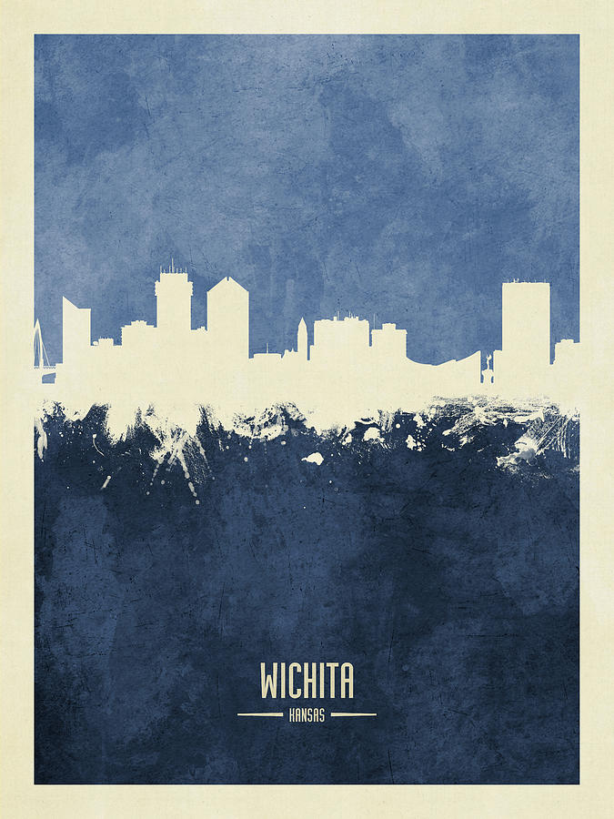 Wichita Kansas Skyline #14 Digital Art by Michael Tompsett