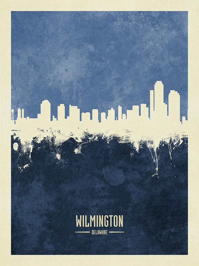 Wilmington Delaware Skyline #14 Digital Art by Michael Tompsett