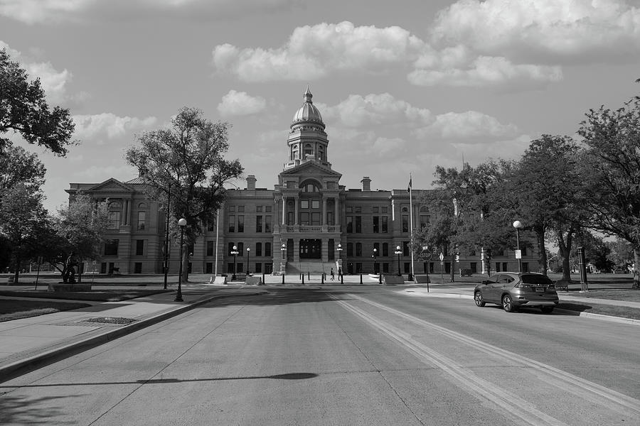 Wyoming state capitol building in Cheyenne Wyoming in black and white #14 Photograph by Eldon McGraw