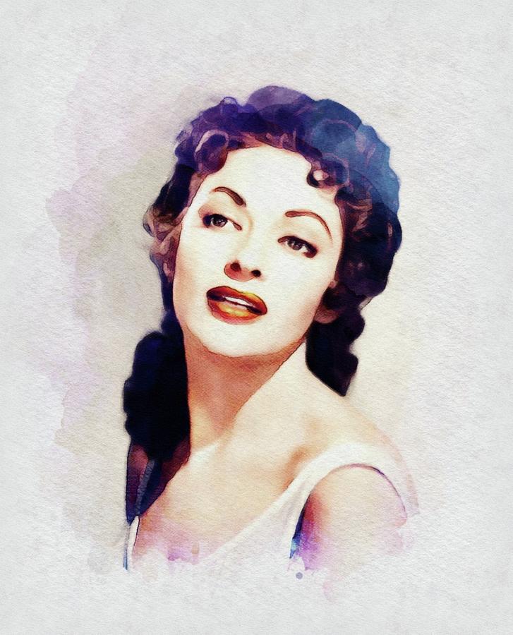 Yvonne De Carlo, Vintage Actress Painting by John Springfield - Fine ...