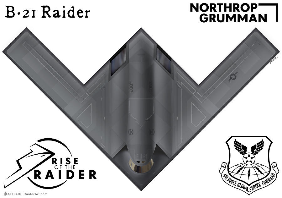 Northrop Grumman B-21 Raider #1 Digital Art by Custom Aviation Art