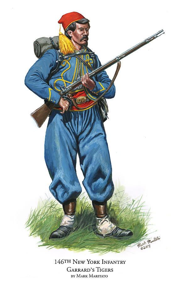 Tiger Painting - 146th New York Infantry - Garrards Tigers by Mark Maritato