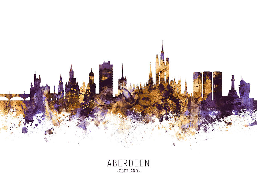 Aberdeen Scotland Skyline #15 Digital Art by Michael Tompsett
