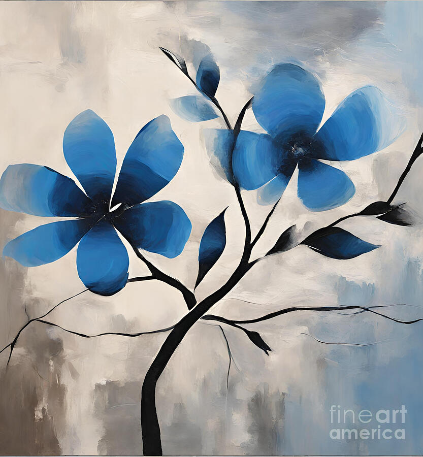 Abstract Painting - Abstract Flowers #15 by Naveen Sharma