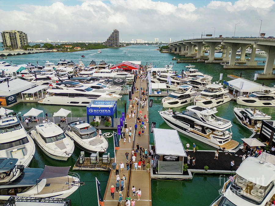 Aerial drone photo Miami International Boat Show circa 2023 Photograph ...