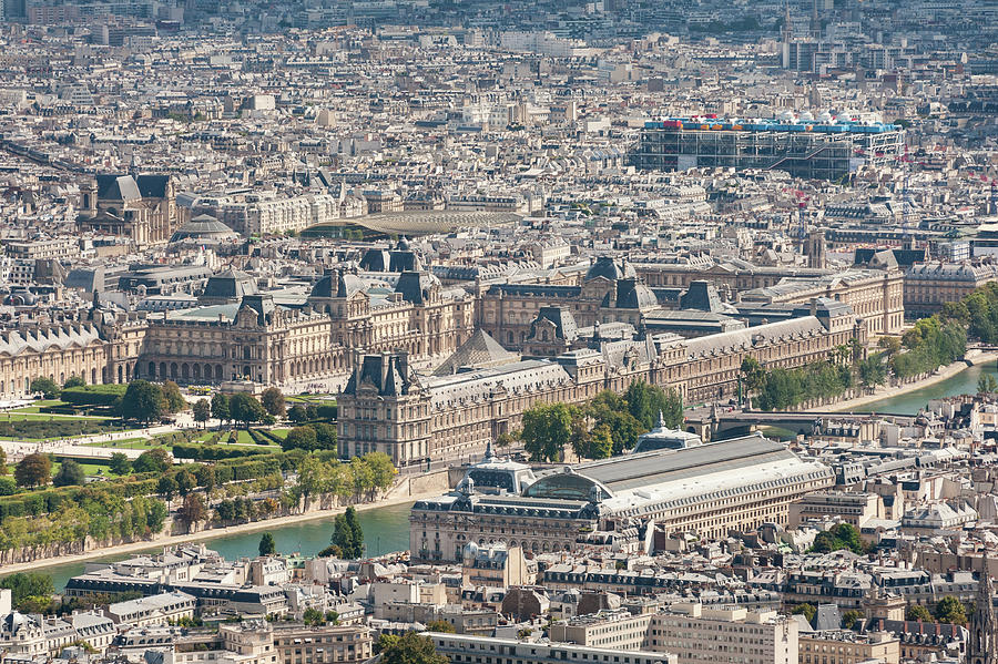 Aerial View Over Paris From Eiffel Tower Photograph