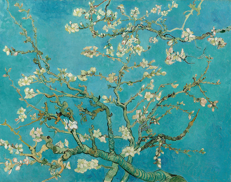 Artist Vincent Van Goghs Almond Blossoms Painting-Print Design TM School Messenger Bag 