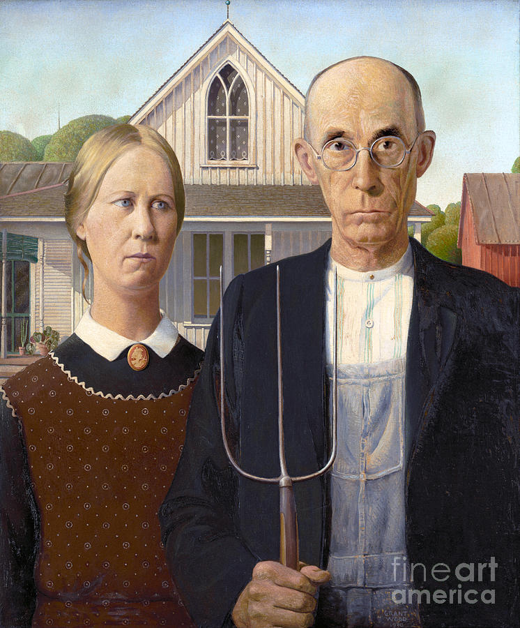 American Gothic #15 Painting by Grant Wood