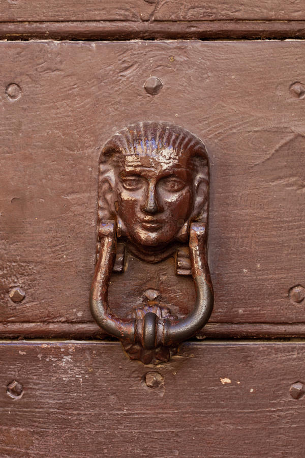 Ancient italian door knocker. Photograph by Liss Art Studio - Fine Art