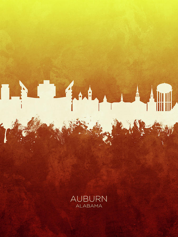 Auburn Alabama Skyline #15 Digital Art by Michael Tompsett