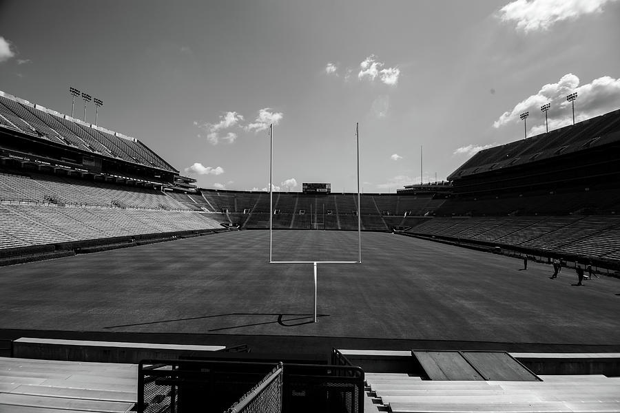 Goal post view at Pat Dye field in Jordan Hare stadium at Auburn University Photograph by Eldon McGraw