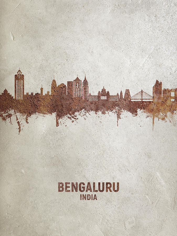 Bengaluru Skyline India Bangalore #15 Digital Art by Michael Tompsett