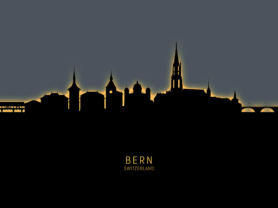 Bern Switzerland Skyline #15 Digital Art by Michael Tompsett