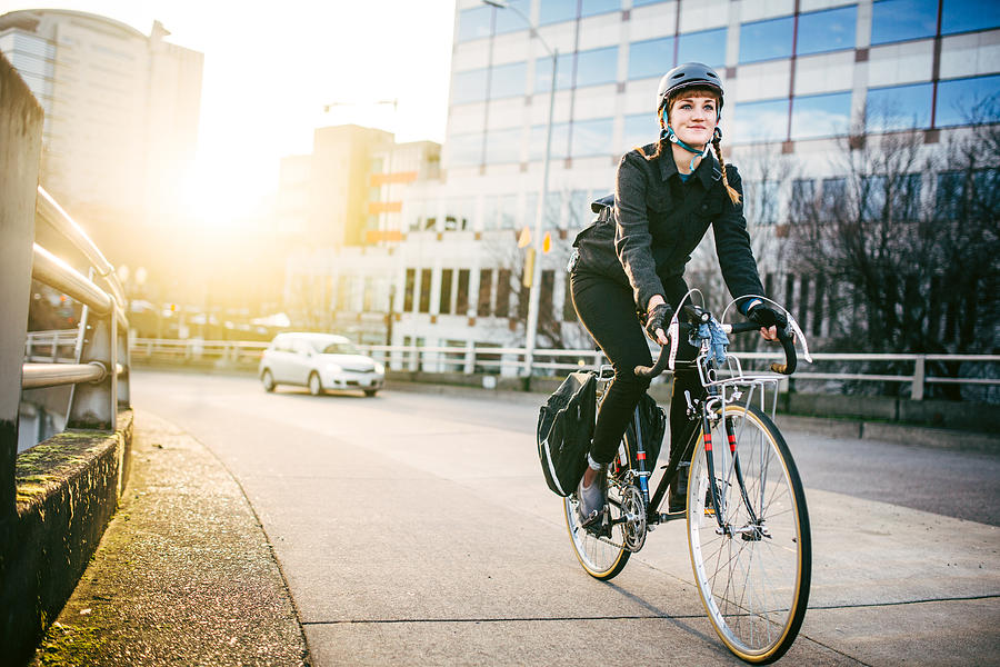 Bike Commuter in Portland Oregon #15 Photograph by RyanJLane