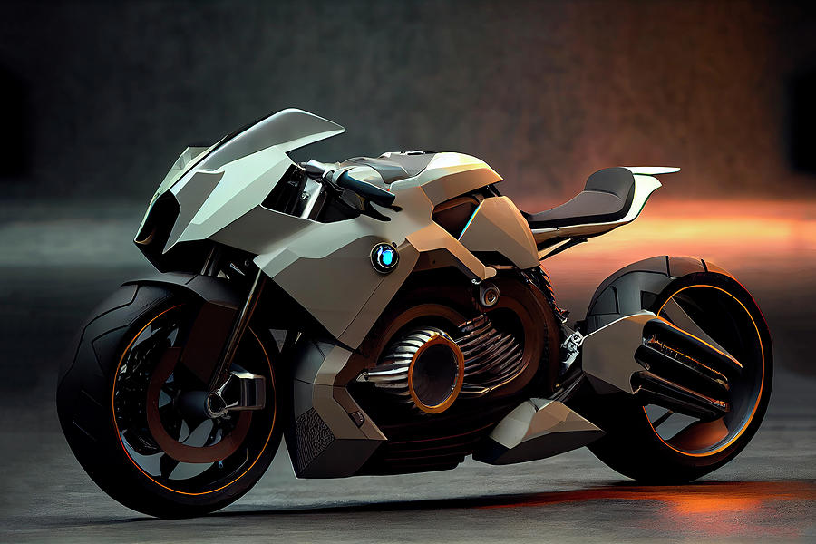 BMW Motorcycle Future Concept Art Digital Art by Tim Hill - Pixels