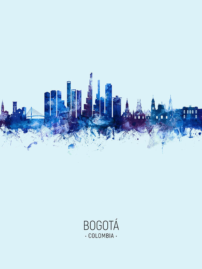 Bogota Colombia Skyline #15 Digital Art by Michael Tompsett