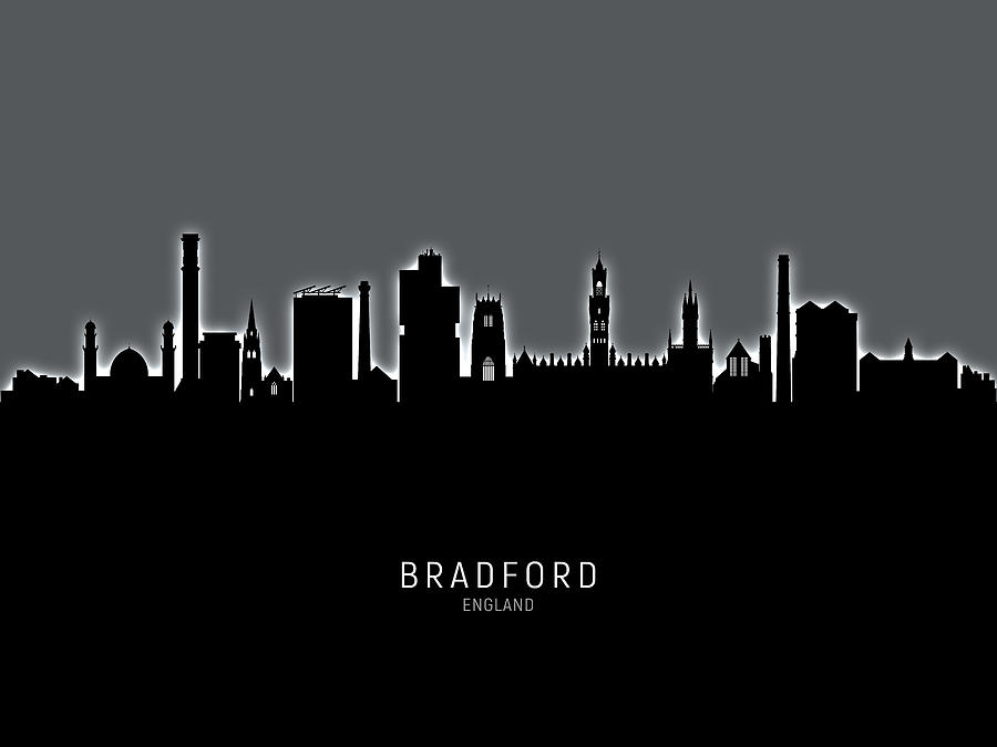 Skyline Digital Art - Bradford England Skyline #15 by Michael Tompsett