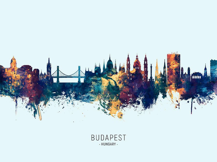 Budapest Hungary Skyline #15 Digital Art by Michael Tompsett