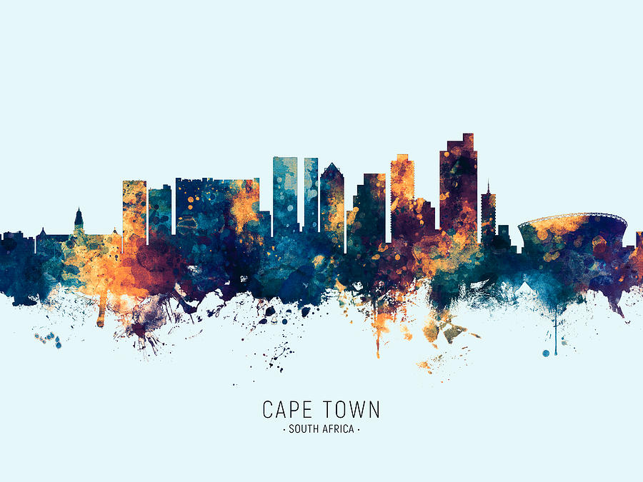Cape Town South Africa Skyline #15 Digital Art by Michael Tompsett
