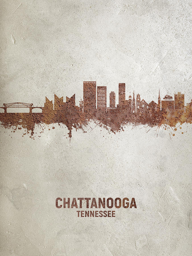Chattanooga Tennessee Skyline #15 Digital Art by Michael Tompsett