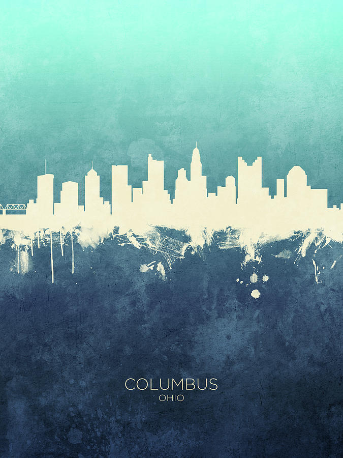 Columbus Ohio Skyline #15 Digital Art by Michael Tompsett