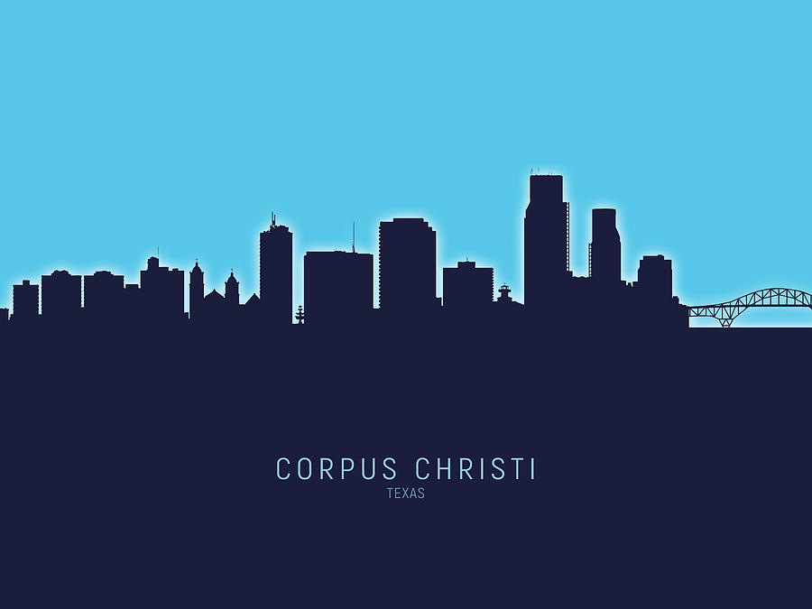 Corpus Christi Texas Skyline #15 Digital Art by Michael Tompsett