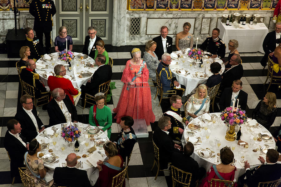 Crown Prince Frederik of Denmark Holds Gala Banquet At Christiansborg Palace #15 Photograph by Ole Jensen