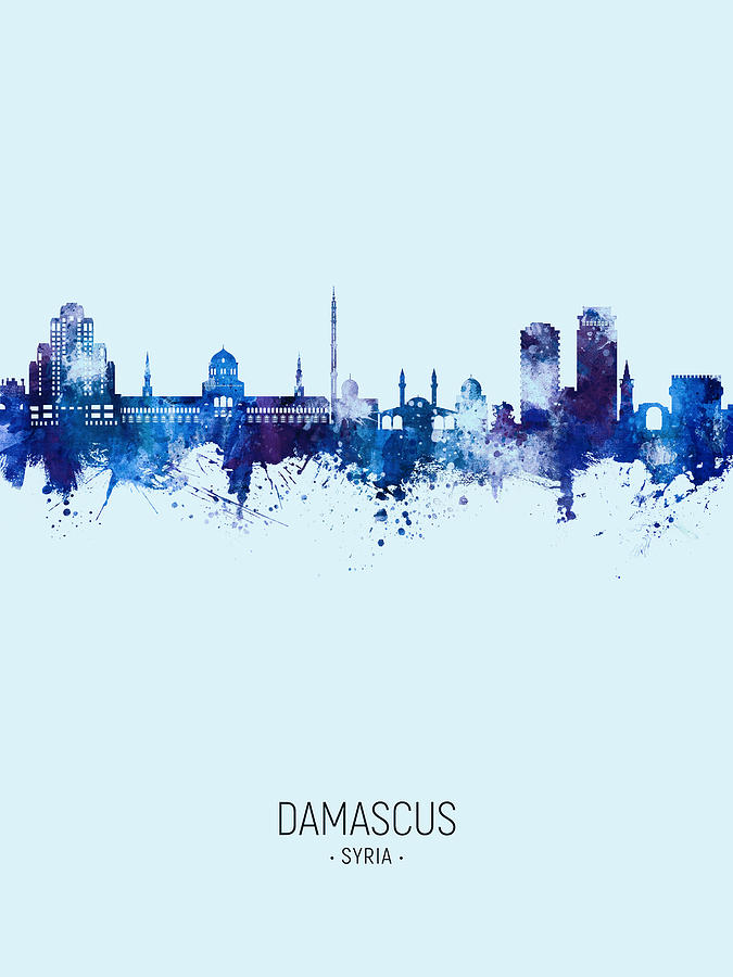 Damascus Syria Skyline #15 Digital Art by Michael Tompsett
