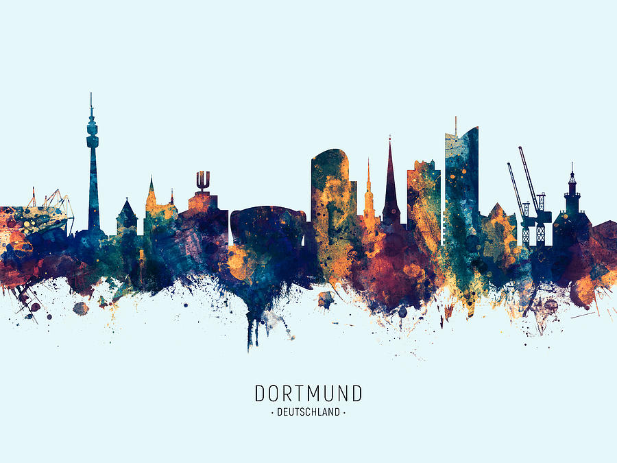 Dortmund Germany Skyline #15 Digital Art by Michael Tompsett
