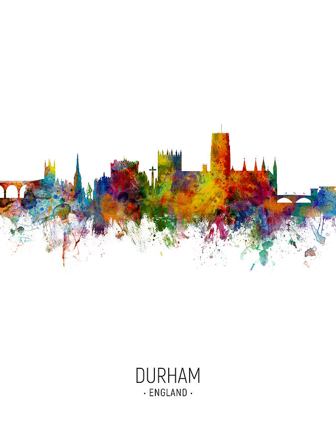 Durham England Skyline Cityscape #15 Digital Art by Michael Tompsett