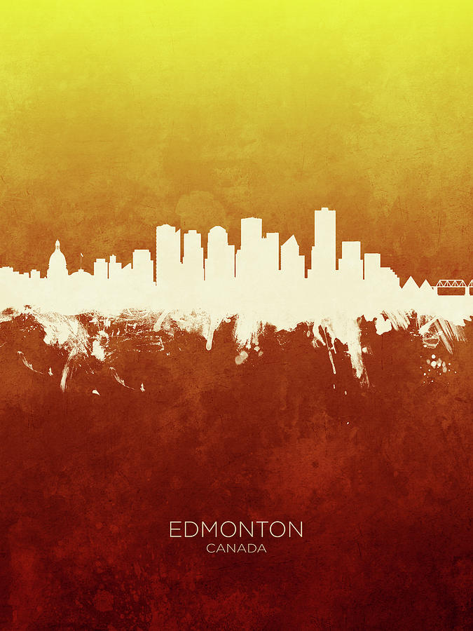 Edmonton Canada Skyline #15 Digital Art by Michael Tompsett