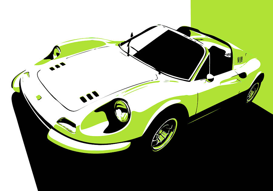Car Digital Art - Ferrari Dino - Classic Italian Sports Car #15 by Thespeedart