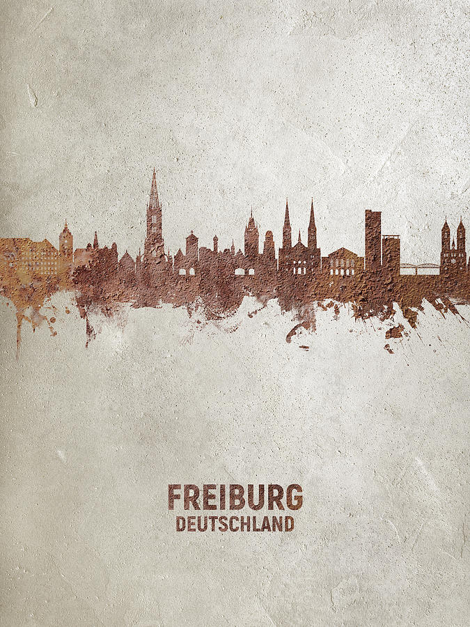 Freiburg Germany Skyline #15 Digital Art by Michael Tompsett