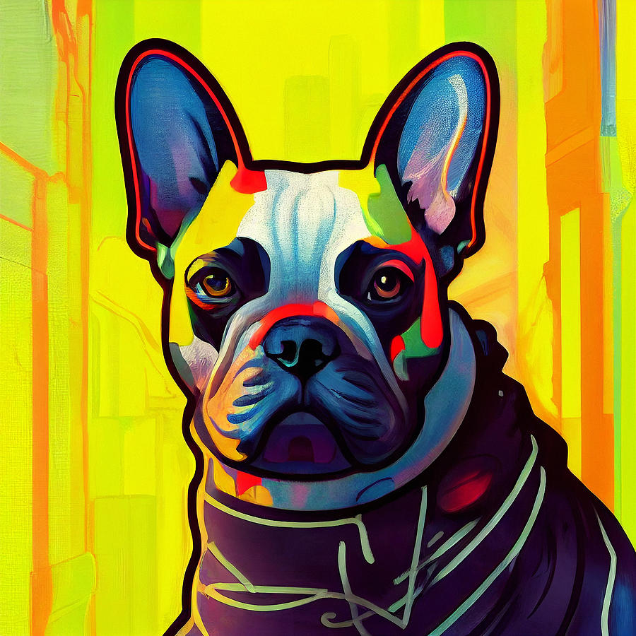 Dog Mixed Media - French bulldog #15 by SampadArt Gallery