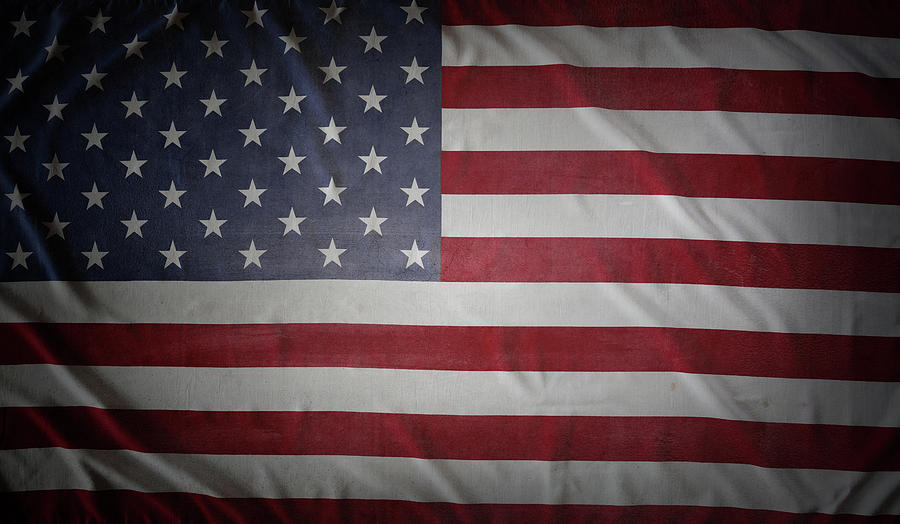 Grunge American flag #15 Photograph by Les Cunliffe