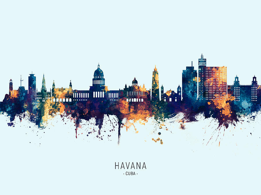 Havana Cuba Skyline #15 Digital Art by Michael Tompsett