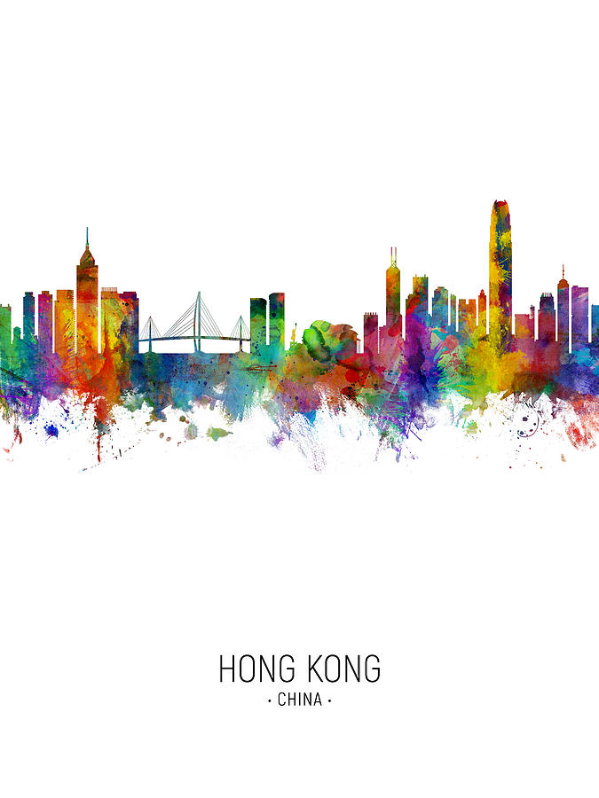 Hong Kong Skyline #15 Digital Art by Michael Tompsett