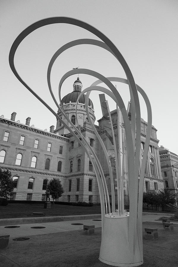 Indiana state capitol building in black and white Photograph by Eldon ...