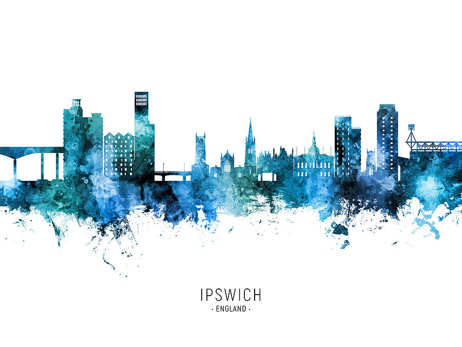 Ipswich England Skyline #15 Digital Art by Michael Tompsett