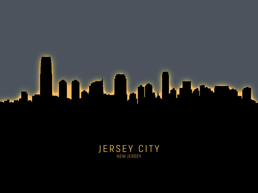 Jersey City Digital Art - Jersey City New Jersey Skyline #15 by Michael Tompsett
