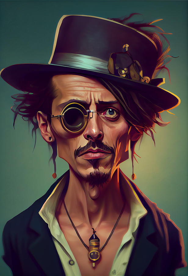 Johnny Depp Caricature Mixed Media by Stephen Smith Galleries - Fine ...