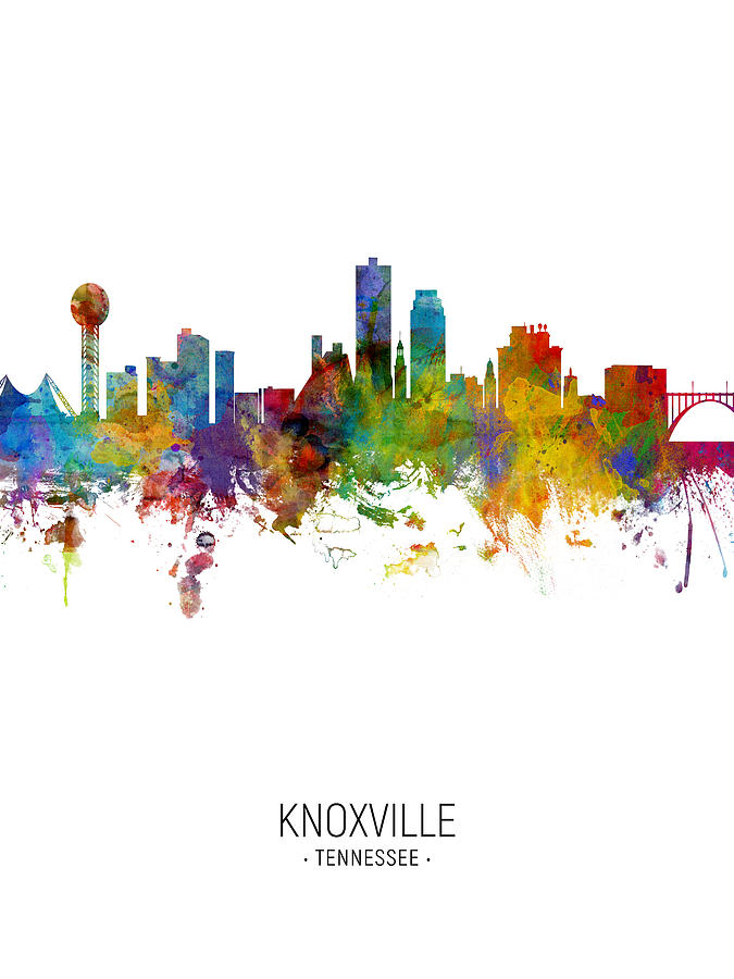 Knoxville Digital Art - Knoxville Tennessee Skyline #15 by Michael Tompsett