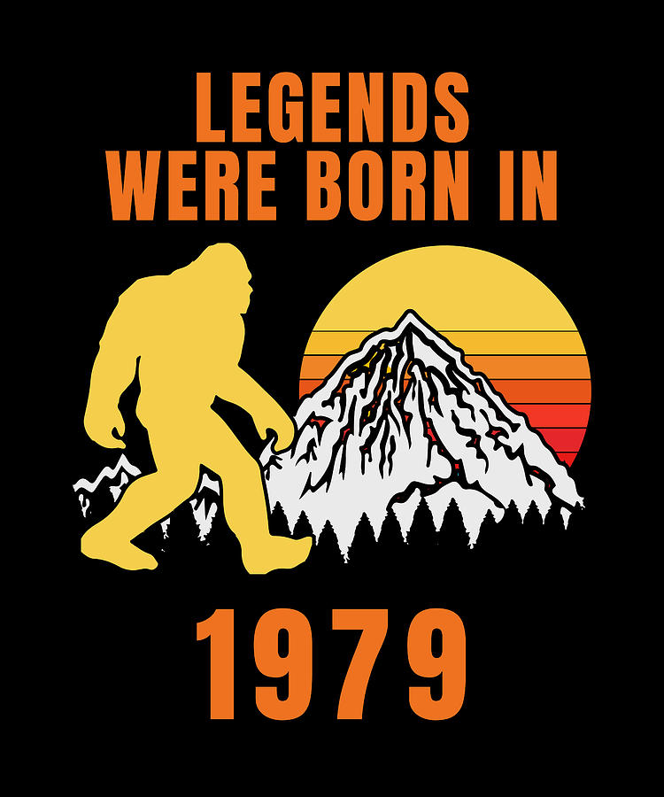 Legends Were Born In 1979 Retro Bigfoot Digital Art by ...