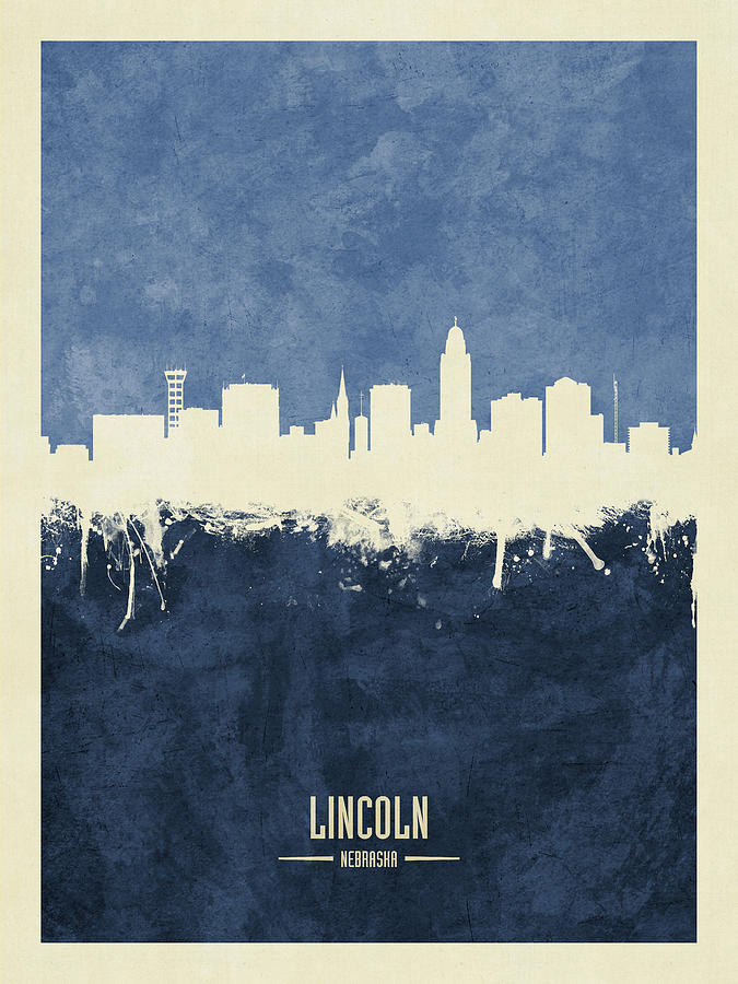 Lincoln Nebraska Skyline #15 Digital Art by Michael Tompsett