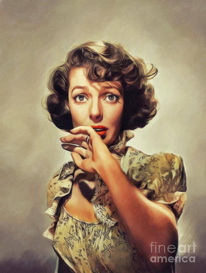 Loretta Young, Vintage Movie Star Painting