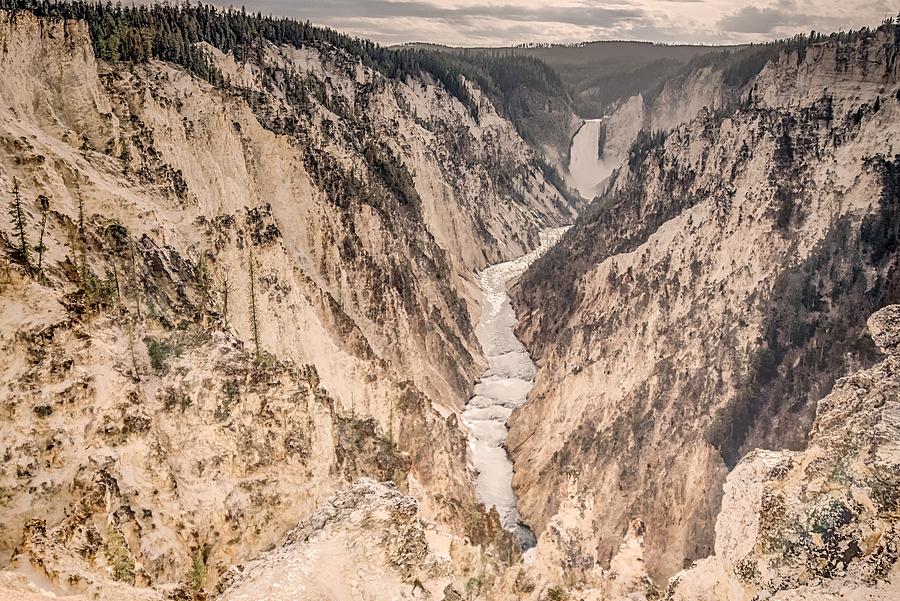 Lower falls of the yellowstone national park from artist point a #15 Photograph by Alex Grichenko