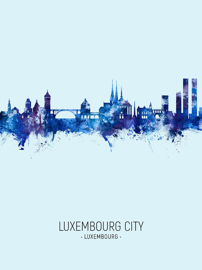 Luxembourg City Skyline #15 Digital Art by Michael Tompsett