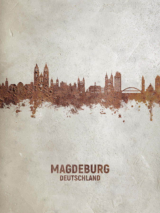Magdeburg Germany Skyline #15 Digital Art by Michael Tompsett