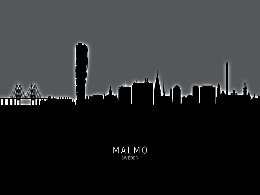 Malmo Sweden Skyline #15 Digital Art by Michael Tompsett